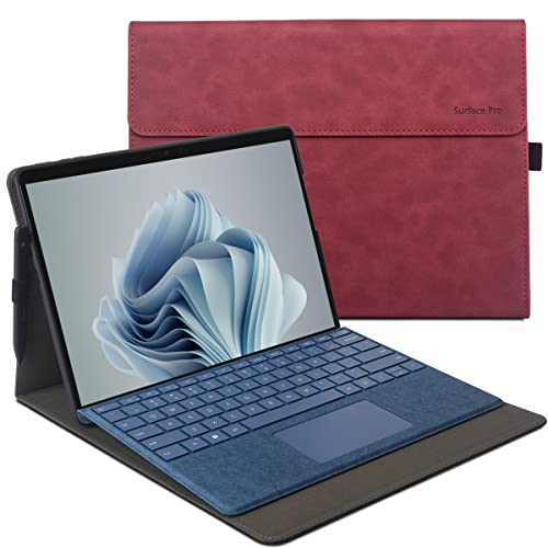 xisiciao Schutzhülle für Microsoft Surface Pro 9 mit TPU-Softshell, kompatibel mit Signature-Tastaturabdeckung, ultradünnes und leichtes Wärmeableitungsdesign (Burgunderrot) von xisiciao