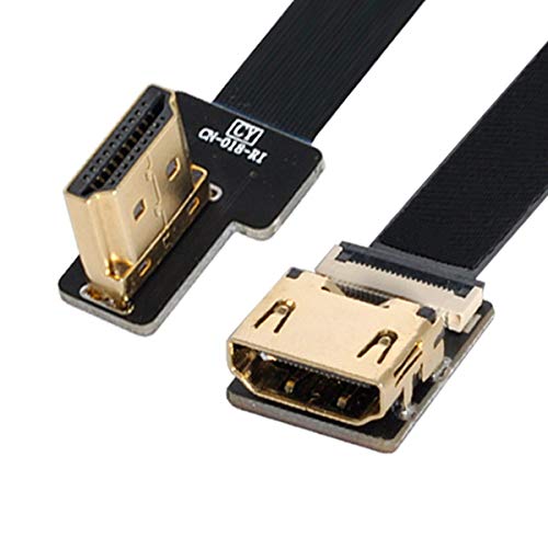 JSER-Brands Xiwai CYFPV Flachkabel, 90 Grad, HDMI-Stecker auf Buchse, FPC-Flachkabel, für HDTV-Multicopter-Luftfotografie (0,5 m) von xiwai