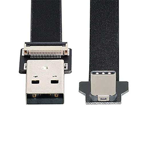 USB 2.0 Typ A Stecker auf USB-C Typ-C Stecker, flach, schlankes FPC-Kabel für FPV & Disk & Phone (0,2 m) von xiwai