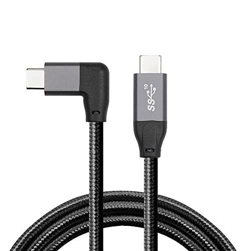 Xiwai 10 Gbit/s USB-C USB 3.1 Typ C Gen2 Stecker Daten Video 100 W Kabel 90 Grad links rechts gewinkelt mit E-Marker (1,0 m) von xiwai