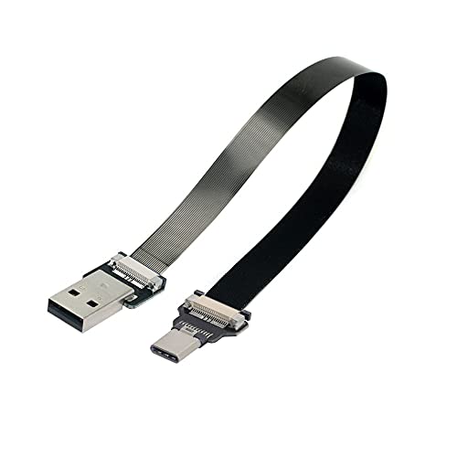 Xiwai 2,0 m USB 2.0 Typ-A-Stecker auf USB-C-Typ-C-Stecker, flach, flach, FPC-Kabel für FPV, Disk und Telefon von xiwai