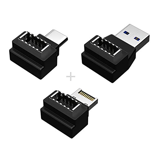 Xiwai 3 x USB 3.1 Frontplattenleiste, Buchse Typ E auf Stecker Typ-A & Typ-C USB-C Motherboard-Verlängerungsdaten-Adapter von xiwai