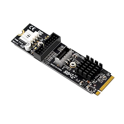 Xiwai 5 Gbit/s Typ-E USB 3.1 Frontpanel Buchse & USB 2.0 auf NVME NGFF M-Key Express Karte Adapter für Motherboard von xiwai