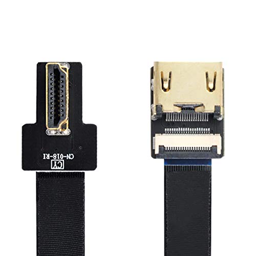 Xiwai CYFPV rechtwinkliger 90-Grad-HDMI-Stecker auf Buchse, FPC-Flachkabel für HDTV-Multicopter, Luftfotografie (0,1 m) von xiwai