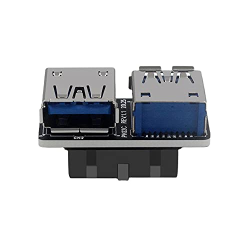 Xiwai Dual USB 3.0 Typ A Buchse auf Motherboard 20/19 Pin Box Header-Slot Adapter PCBA Flat Type von xiwai