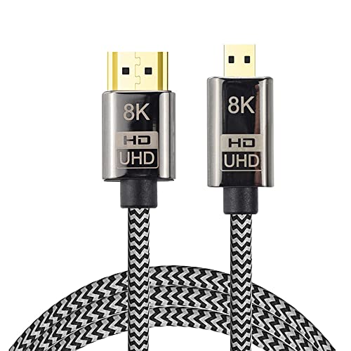 Xiwai Micro-HDMI zu HDMI 2.1 Ultra-HD UHD 8K 60Hz 4K 120Hz Kabel 48GB HDMI Kabel für Kamera Tablet (1 m) von xiwai