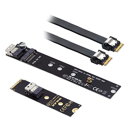 Xiwai NGFF M-Key NVME Stecker zu Buchse Verlängerungskabel 40cm mit SFF-8654 Stecker für Mainboard SSD 2280/22110 von xiwai