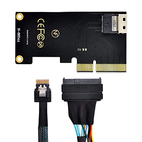 Xiwai PCI-E 3.0 4.0 auf SFF-8654 Slimline SAS-Kartenadapter und U.2 U2 SFF-8639 NVME PCIe SSD-Kabel für Mainboard-SSD von xiwai