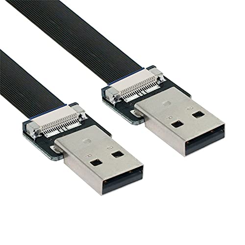 Xiwai USB 2.0 Typ-A-Stecker auf Typ-A-Stecker, flaches FPC-Kabel für FPV & Disk & Scanner & Drucker 0,5 m von xiwai
