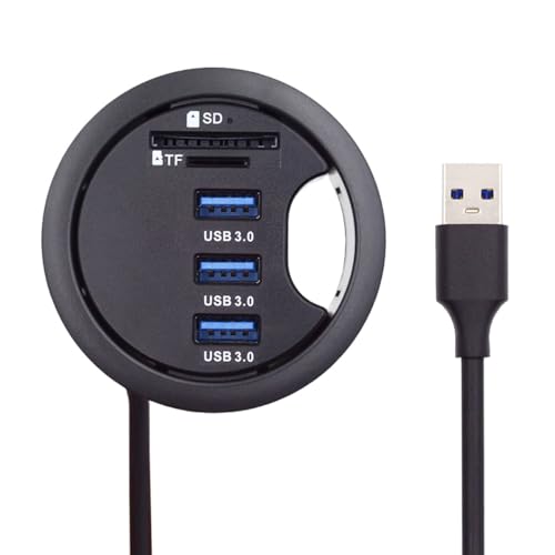 xiwai USB 3.0 Hub Splitter, SD TF 3 Port USB Multiport Expander 60mm Desk Grommet Dock Station Micro-SD Card Reader for PC Desk Desktop xiwai USB 3.0 Hub Splitter, SD TF 3 Port USB Multiport Expander 60mm Desk Grommet Dock Station Micro-SD Card Reader for PC Desk Desktop von xiwai