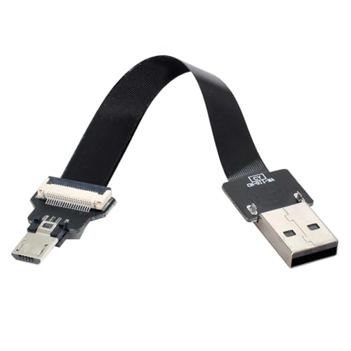xiwai 0,2 m USB 2.0 Typ-A Stecker auf Micro-USB 5-poligen Stecker, flach, flach, FPC-Kabel für FPV & Disk & Telefon von xiwai
