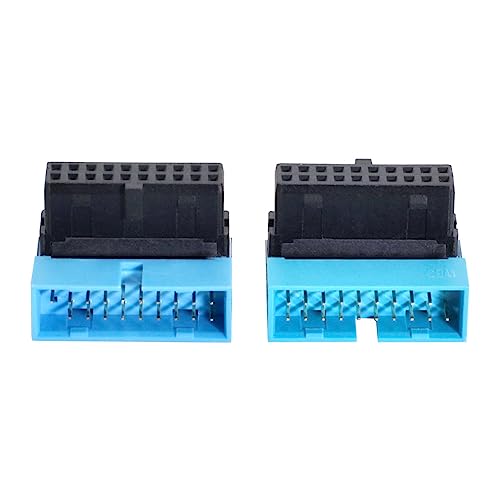 xiwai 1 Set USB 3.0 Stecker auf Buchse, 20-polig, 19-polig, Verlängerungsadapter, nach unten und oben abgewinkelt, 90 Grad für Mainboard-Motherboard von xiwai