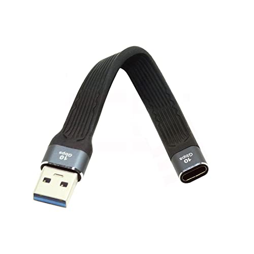 xiwai 10Gbps USB3.0 Type A Male to USB 3.1 Type C Female Flat Slim FPC Data Cable 13cm for Laptop & Phone von xiwai