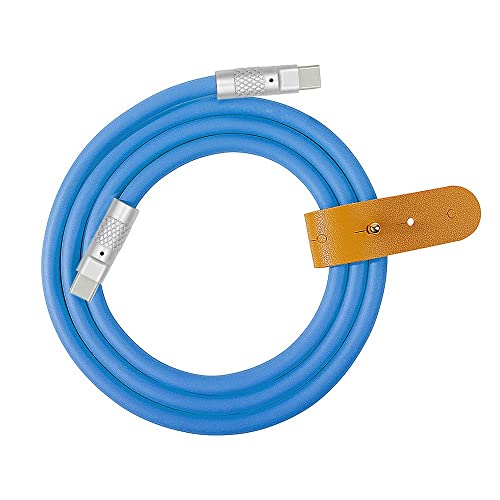 xiwai 120 W Power Typ C USB-C auf USB-C Flüssigsilikon ultraweich USB 2.0 Datenblau Kabel Schnellladung für Laptop Tablet Handy 2 m von xiwai