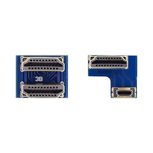 xiwai 2 Stück / Set HDMI auf Micro HDMI Typ A auf Typ-D Stecker Steckerbuchse für Raspberry PI 3B/3B+/4B gegenüberliegende U-Form hinten abgewinkelt von xiwai
