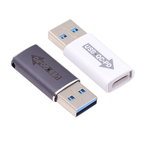 xiwai 2 Stück 10 Gbit/s USB 3.0 Buchse auf PD USB-C Typ C Stecker QC Datensynchronisation Typ C Adapter für Laptop Tablet Telefon xiwai 2 Stück 10 Gbit/s USB 3.0 Buchse auf PD USB-C Typ C Stecker QC Datensynchronisation Typ C Adapter für Laptop Tablet Telefon von xiwai