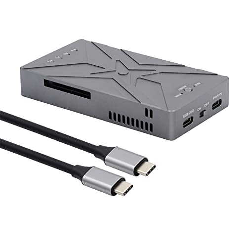 xiwai 20Gbps Dual NVME M.2 NGFF M-Key auf USB-C Typ-C Raid0 Raid1 JOBD Big Enclosure mit Lüfter Raid0 Hyper Adapter von xiwai