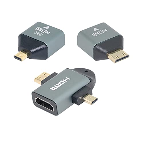 xiwai 3pcs/Set Micro & Mini HDMI zu HDMI-kompatibel 1,4 weiblich 2-in-1 Combo Adapter 4K@60hz von xiwai