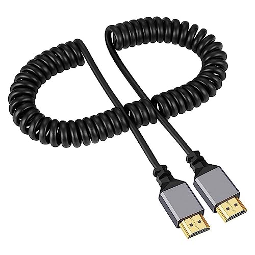 xiwai 4K 60 Hz HDMI-Stecker auf HDMI 1.4-Stecker, Stretch-Spiralkabel, gerader Stecker für HDTV-Monitor, Computer, Laptop von xiwai