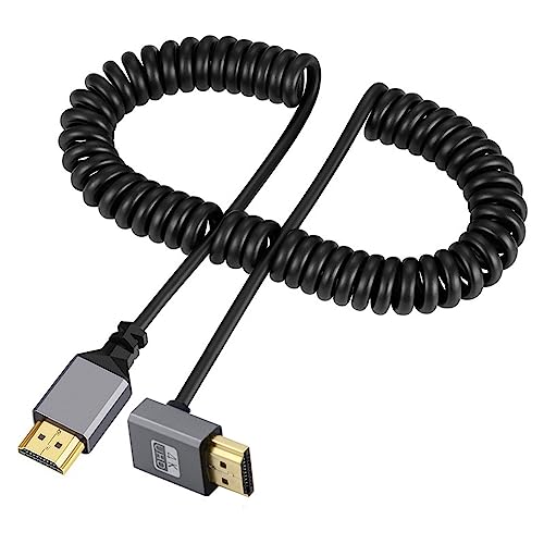 xiwai 4K 60Hz HDMI 2.0 Stecker auf HDMI Stecker Stretch Spiralkabel nach Oben abgewinkelt 90 Grad Stecker für HDTV Monitor Computer Laptop xiwai 4K 60Hz HDMI 2.0 Stecker auf HDMI Stecker Stretch Spiralkabel nach Oben abgewinkelt 90 Grad Stecker für HDTV Monitor Computer Laptop von xiwai