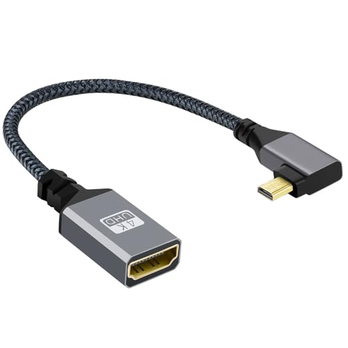 xiwai 4K Micro HDMI 1.4 Male 90 Grad Links abgewinkelt zu HDMI weibliches Verlängerungskabel für DV MP4 Kamera DC Laptop von xiwai
