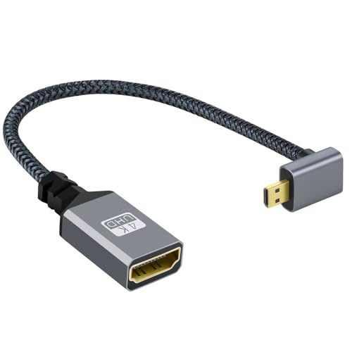 xiwai 4K Micro HDMI 1.4 Mann 90 Grad nach unten gewinkelt auf HDMI weibliches Verlängerungskabel für DV MP4 Kamera DC Laptop von xiwai