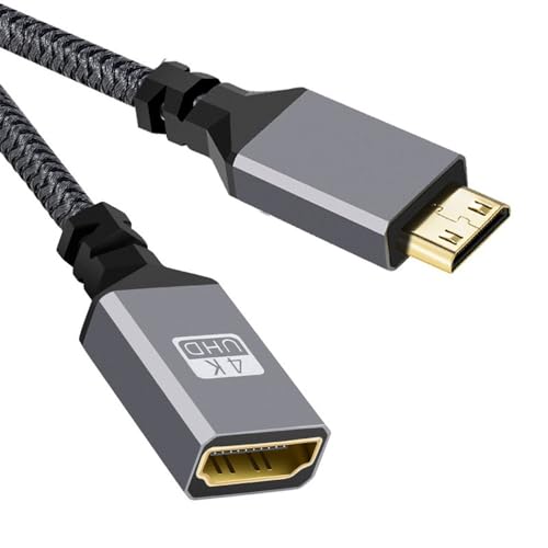 xiwai 4K Mini HDMI 1.4 Stecker auf HDMI Buchse Verlängerungskabel für DV MP4 Kamera DC Laptop, 0.49FT von xiwai