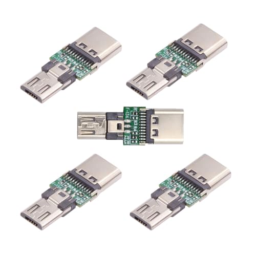 xiwai 5 Stück/Lot USB 2.0 Micro 5-poliger Stecker auf USB-Typ-C-Buchse, Stromdaten, PCB-Test, DIY-Board, PCBA-Adapter für Laptop, Tablet, Telefon von xiwai