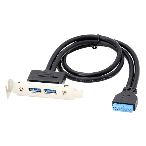 xiwai 80 mm Höhe Low Profile USB 3.0 Buchse Rückwand zum Motherboard 20-Pin-Kabel mit PCI-Halterung 50 cm von xiwai