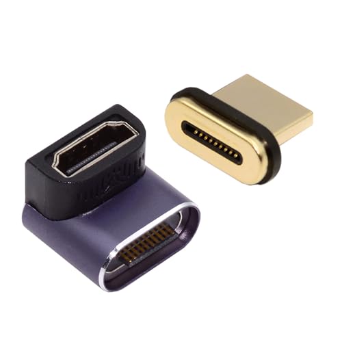 xiwai 8K HDMI 2.1 Magnetischer Verlängerungsadapter 19 Pins HDMI Typ A Stecker auf Buchse nach Oben abgewinkelt, 90 Grad gerader Videoadapter für Laptop HDTV von xiwai