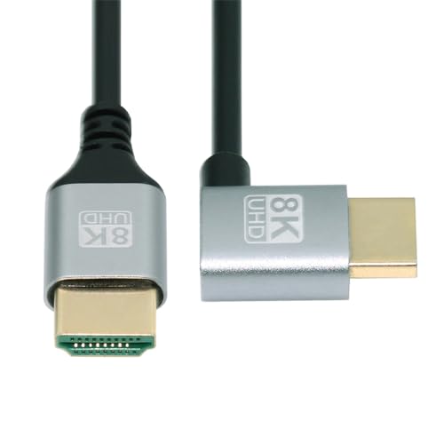 xiwai 8K HDMI 2.1 Ultra Thin HDTV-Kabel 1M 4K Hyper Super Flexible Slim Cord Links abgewinkelte 90-Grad-Typ-A-Mann zum männlichen für Computer HDTV-Projektor Home Theater von xiwai