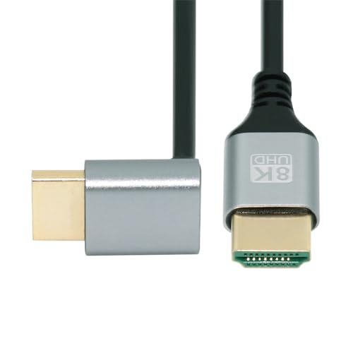 xiwai 8K HDMI 2.1 Ultra dünn HDTV-Kabel 1M 4K Hyper Super Flexible Slim Cord Down abgewinkelte 90-Grad-Typ-A-Mann zum Männchen für Computer HDTV Projector Home Theater xiwai 8K HDMI 2.1 Ultra dünn HDTV-Kabel 1M 4K Hyper Super Flexible Slim Cord Down abgewinkelte 90-Grad-Typ-A-Mann zum Männchen für Computer HDTV Projector Home Theater von xiwai