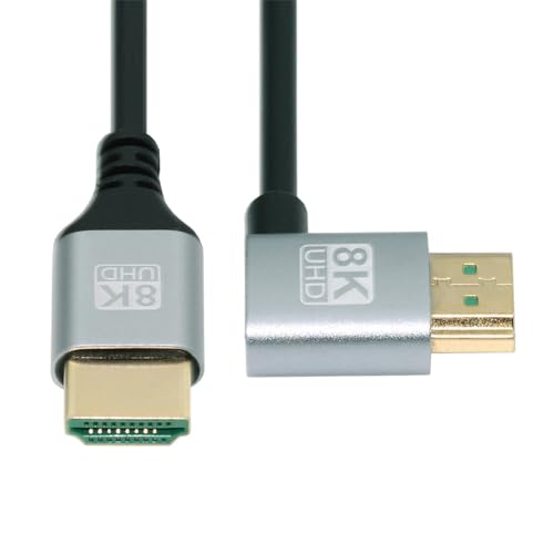 xiwai 8K HDMI 2.1 Ultra dünn HDTV-Kabel 1M 4K Hyper Super Flexible Slim Cord Right Winled 90 Grad Typ-A-Mann zum Männchen für Computer HDTV Projector Home Theater von xiwai