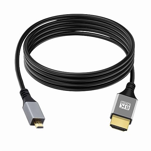 xiwai 8K Micro HDMI 2.1 Ultradünnes HDTV-Kabel 1,0 m, Typ-A auf Typ-D 4K Hyper Super Flexible Slim Cord für Kamera HDTV von xiwai