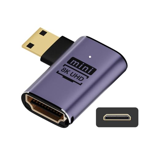 xiwai 8K linksgewinkelter Mini HDMI Stecker auf HDMI 2.1 Weibliche UHD Verlängerung Gold Konverter Adapter Unterstützung 8K 60hz HDTV von xiwai