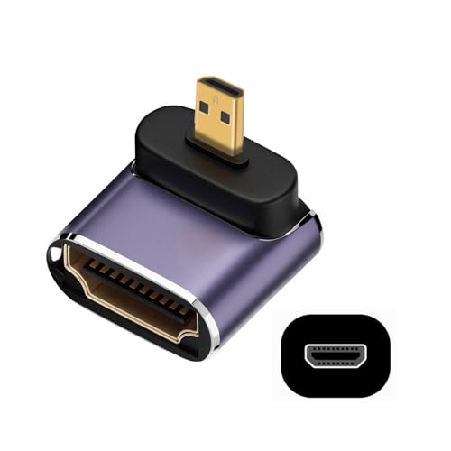 Xiwai 8K nach Oben gewinkelte Micro HDMI Stecker auf HDMI 2.1 weibliche UHD Verlängerung Gold Konverter Adapter Unterstützung 8K 60hz HDTV von xiwai