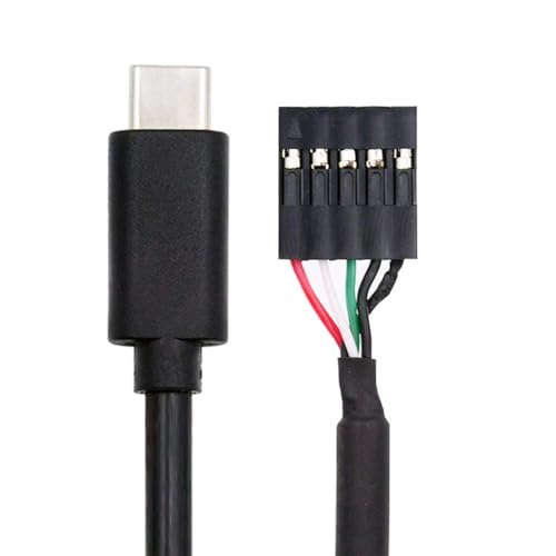 xiwai 9-poliger 10-poliger USB 2.0-Motherboard-Header auf Typ-C-USB-C-Adapter-Verlängerungskabel, 50 cm, für Kamera, Mini-Monitor-Sensor-Panel von xiwai
