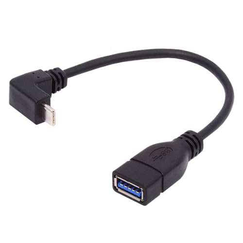 xiwai 90 Grad USB-C Typ C USB 3.1 Stecker auf USB 3.0-A Buchse Adapter 10 Gbit/s OTG Datenkabel 20 cm nach oben nach unten abgewinkelt von xiwai