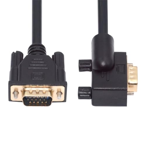 xiwai 90 Grad VGA-RGB-Kabel, links abgewinkelter Stecker auf gerader Stecker, Verlängerungskabel 3COAX + 6C für Computer-Monitor, Projektor, 1 m von xiwai