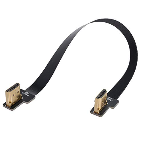 xiwai CYFPV Dual 90 Grad links abgewinkelt HDMI Typ A Stecker auf Stecker HDTV FPC Flachkabel für FPV HDTV Multicopter Luftaufnahmen (0,1M) von xiwai