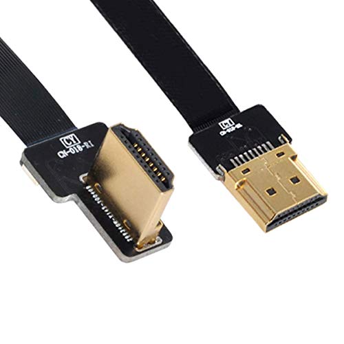 xiwai CYFPV FPV HDMI Stecker auf Links abgewinkelt 90D HDMI Stecker HDTV FPC Flachkabel für FPV HDTV Multicopter Luftaufnahmen (0,2M) von xiwai