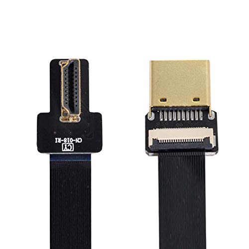 xiwai CYFPV FPV HDMI Stecker auf links abgewinkelt 90D HDMI Stecker HDTV FPC Flachkabel für FPV HDTV Multicopter Luftaufnahmen (0.5M) von xiwai
