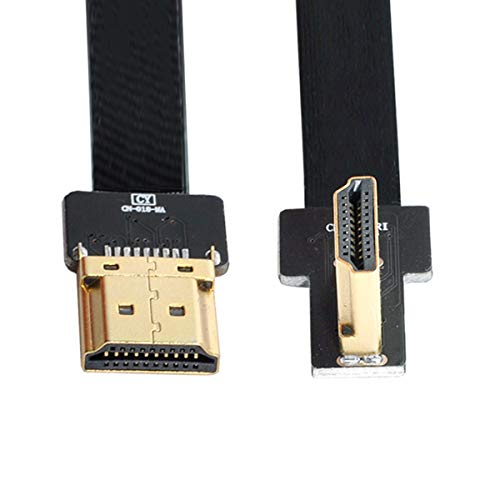xiwai CYFPV FPV HDMI Stecker auf rechtwinkliges 90D HDMI Stecker HDTV FPC Flachkabel für FPV HDTV Multicopter Luftaufnahmen (0.5M) von xiwai