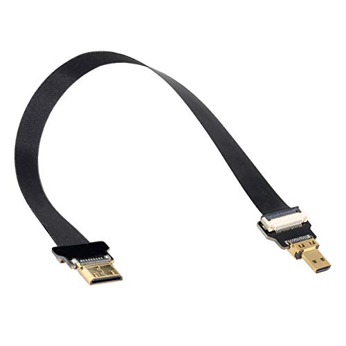 xiwai CYFPV Mini HDMI Stecker auf Micro HDMI Stecker Verlängerung FPC Flachkabel 1080P für FPV HDTV Multicopter Luftaufnahmen (0,2M) von xiwai