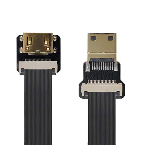 xiwai CYFPV Mini HDMI Stecker auf Mini HDMI Buchse Verlängerung FPC Flachkabel 1080P für FPV HDTV Multicopter Luftaufnahmen (0,1m) von xiwai