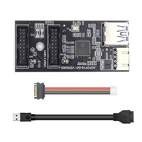 xiwai Dual Ports USB 3.0 19/20Pin Female Header Splitter zu Single 19/20Pin Motherboard Connector PCBA -Adapter -Hub 5gbit/s von xiwai
