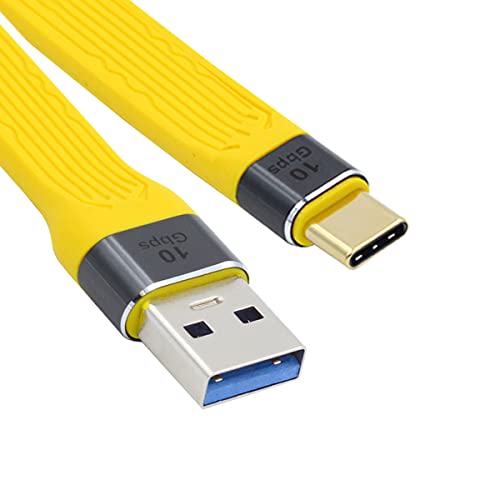 xiwai Gelbes 10 Gbit/s USB 3.1 Typ C Stecker auf USB 3.0 Typ A Stecker, flach, flach, FPC Datenkabel, 13 cm, für Laptop und Handy xiwai Gelbes 10 Gbit/s USB 3.1 Typ C Stecker auf USB 3.0 Typ A Stecker, flach, flach, FPC Datenkabel, 13 cm, für Laptop und Handy von xiwai