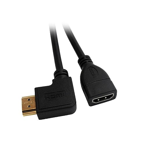 xiwai HDMI 1.4 Links abgewinkelter 90-Grad-Stecker mit Ethernet 3D Typ A Stecker auf A Buchse Verlängerungskabel 0,5 m von xiwai