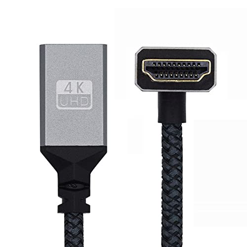 xiwai HDMI-Verlängerungskabel Typ A 4K 60 Hz 3D HDTV HDMI-Extender 0,5 Fuß Stecker auf Buchse Kabel 1,4 Metallgehäuse nach unten abgewinkelt von xiwai