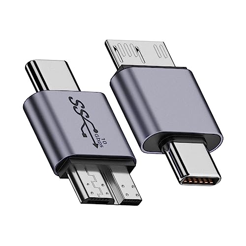 xiwai Micro USB 3.0 Stecker auf USB-C USB 3.1 Typ C Stecker Adapter Daten 10 Gbit/s Stromkonverter für Laptop PC SSD Festplatte von xiwai
